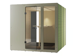 CHATPOD 1200 HIGH TOP - Acoustic multimedia recycled material office booth with built-in lights _ IMPACT ACOUSTIC®